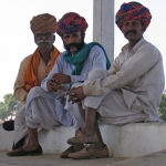 Männergruppe auf der Camel Fair in Pushkar