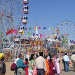 Fahrgeschäfte auf der Camel Fair in Pushkar