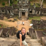 Steile Treppen bei den Felsentempeln von Angkor Wat / Siem Reap / Cambodia